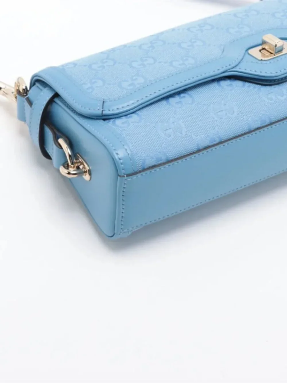 Gucci GG Canvas Leather Shoulder Bag Blue - Picture 4 of 10